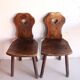 Pair of antique Alsatian wooden chairs