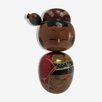 Poupée bois kokeshi Japon signée