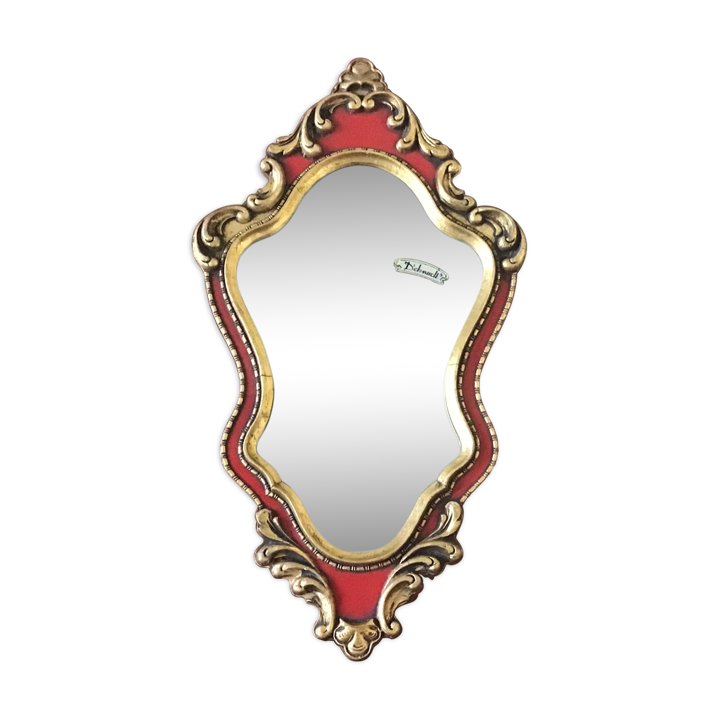 Gold and red mirror brand Deknudt