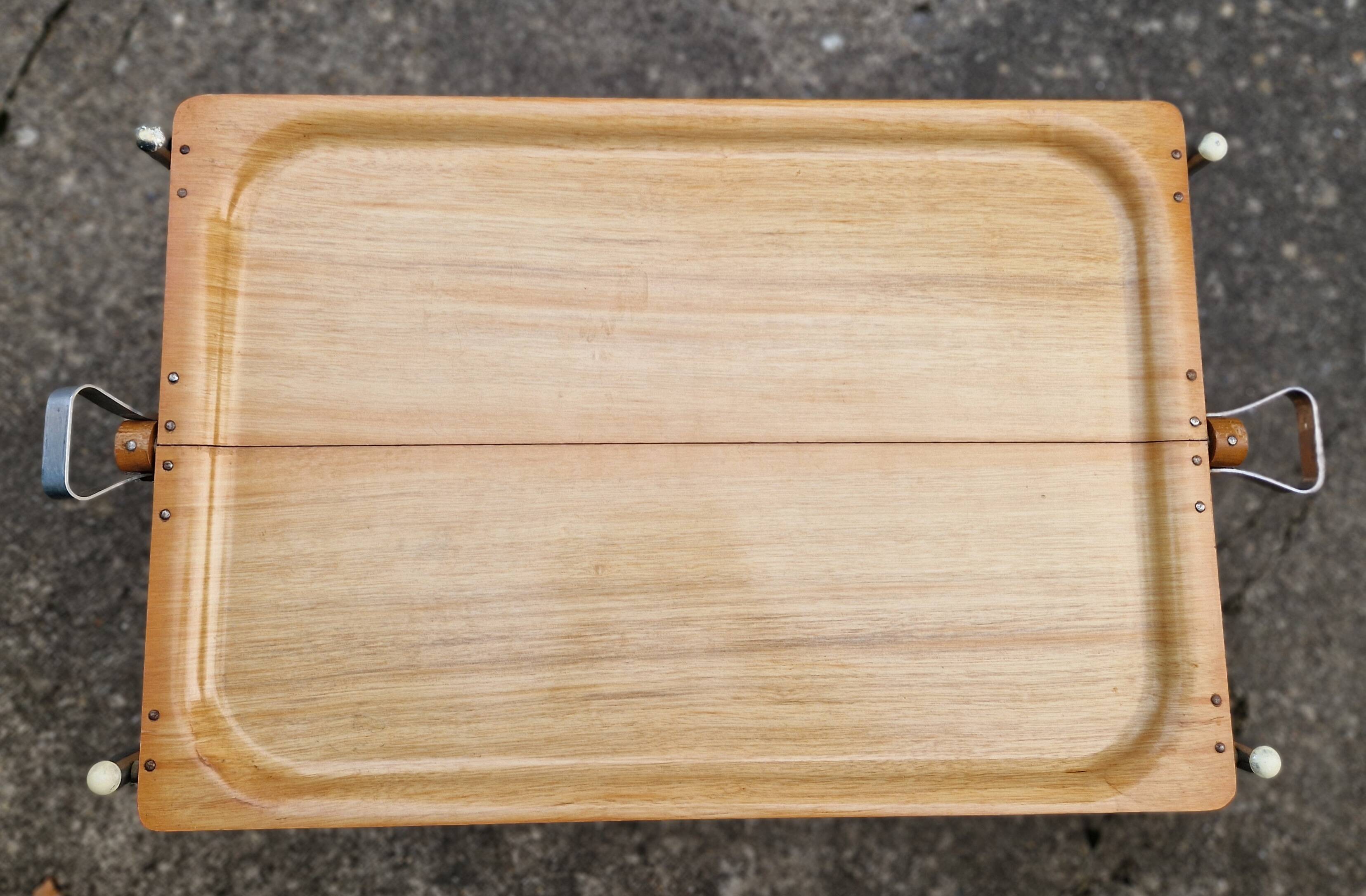 Vintage Textable folding rolling serving cart from the 1960s-70s