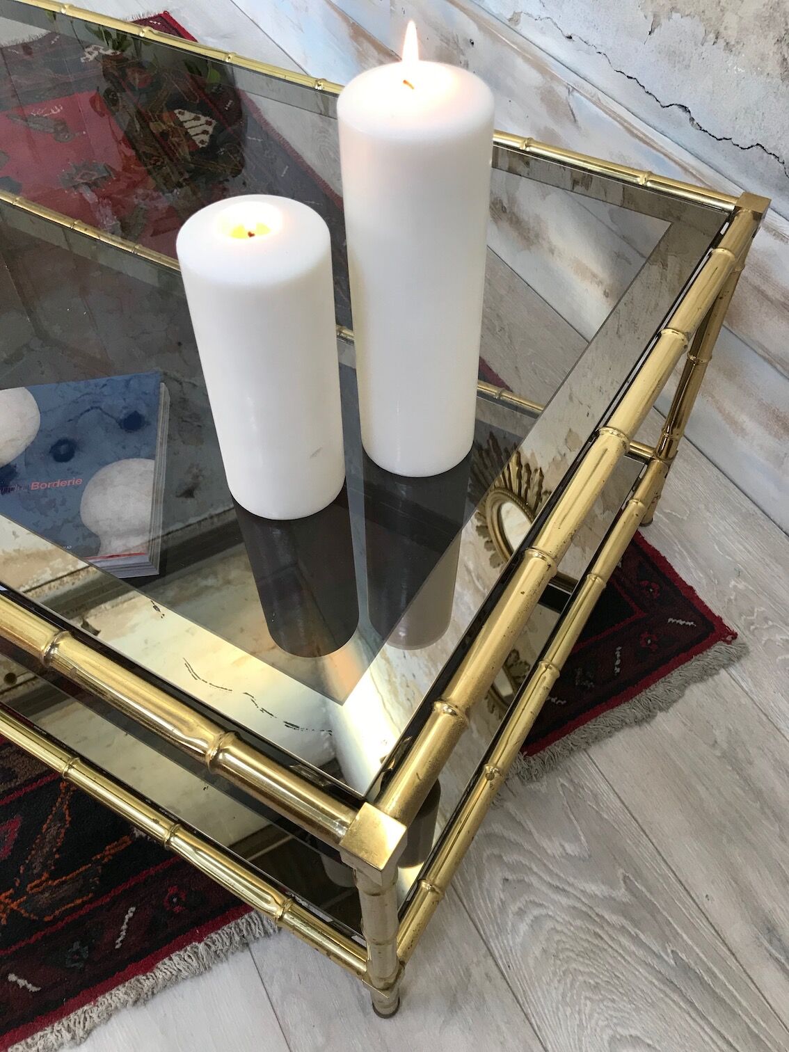 Bamboo imitation brass coffee table