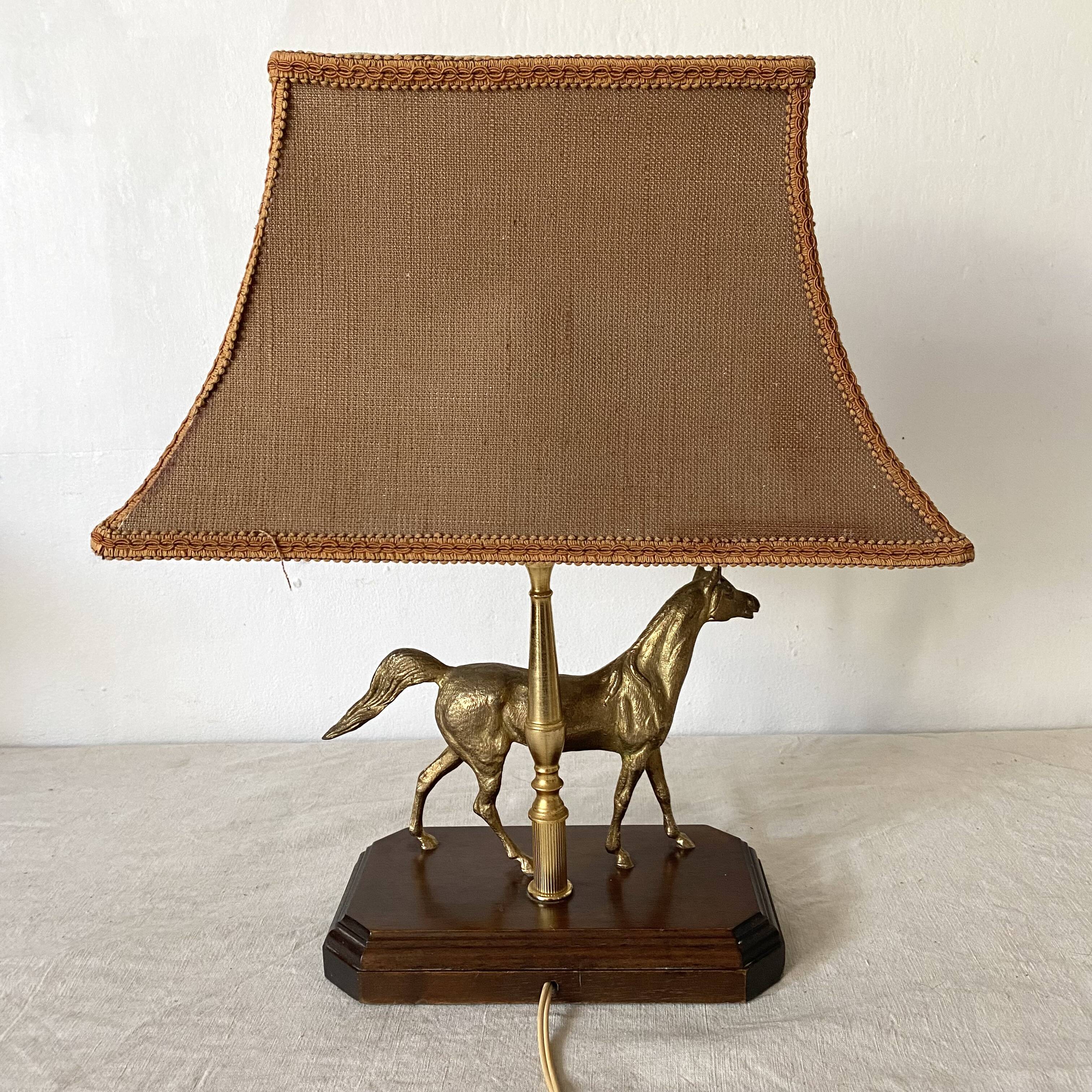 Lampe cheval années 60-70