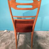 6 Italian Chairs 1960 blond velvet wood silk