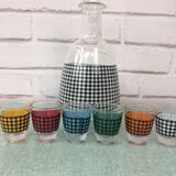 Houndstooth decanter and 6 matching lenses