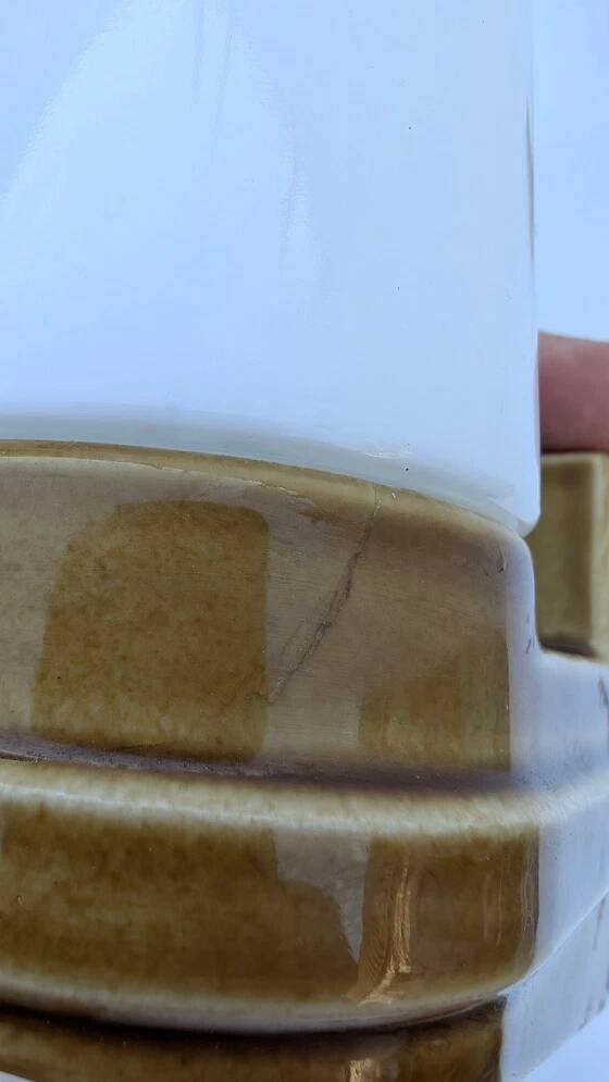 Pair of wall sconces "Bernadotte" model 6080 in ochre porcelain by Sigvard Bernadotte for Ifö - 1960
