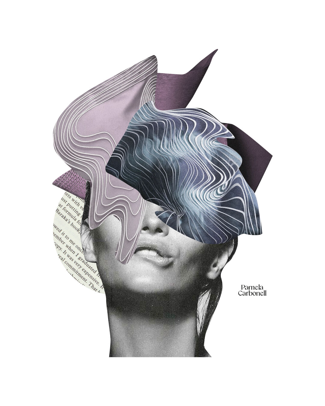 Collage print, Purple drama