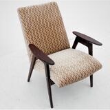 Two beige vintage armchairs, Jaroslav Šmídek for Jitona, Czechoslovakia, 1960s