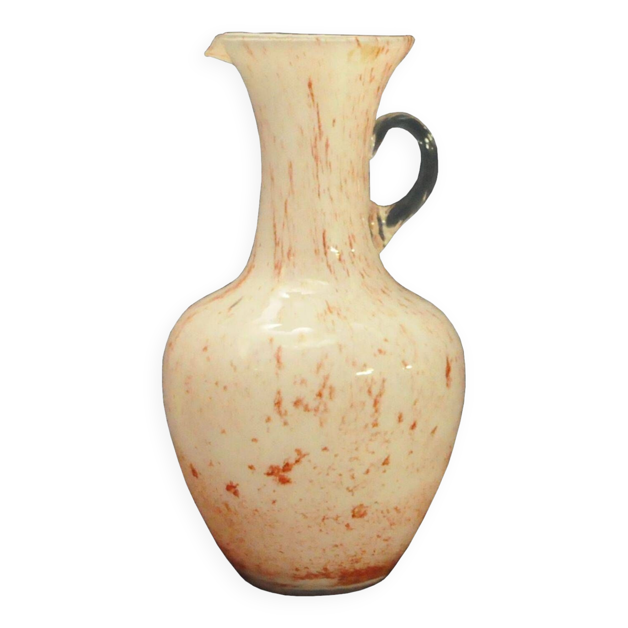 Vase en verre signé V.B Opaline Florence Italie