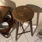 High carved wooden stool