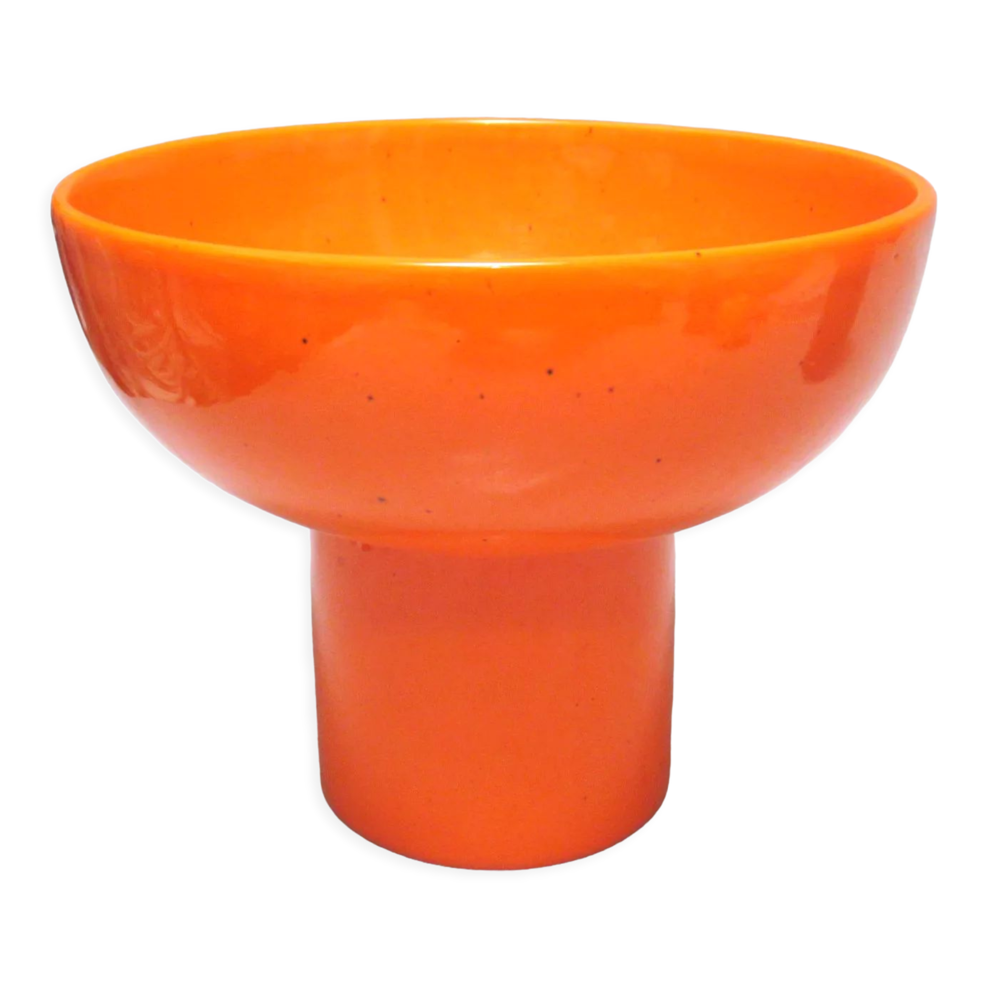 Orange ceramic vase Italy 60s