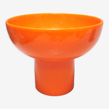 Orange ceramic vase Italy 60s