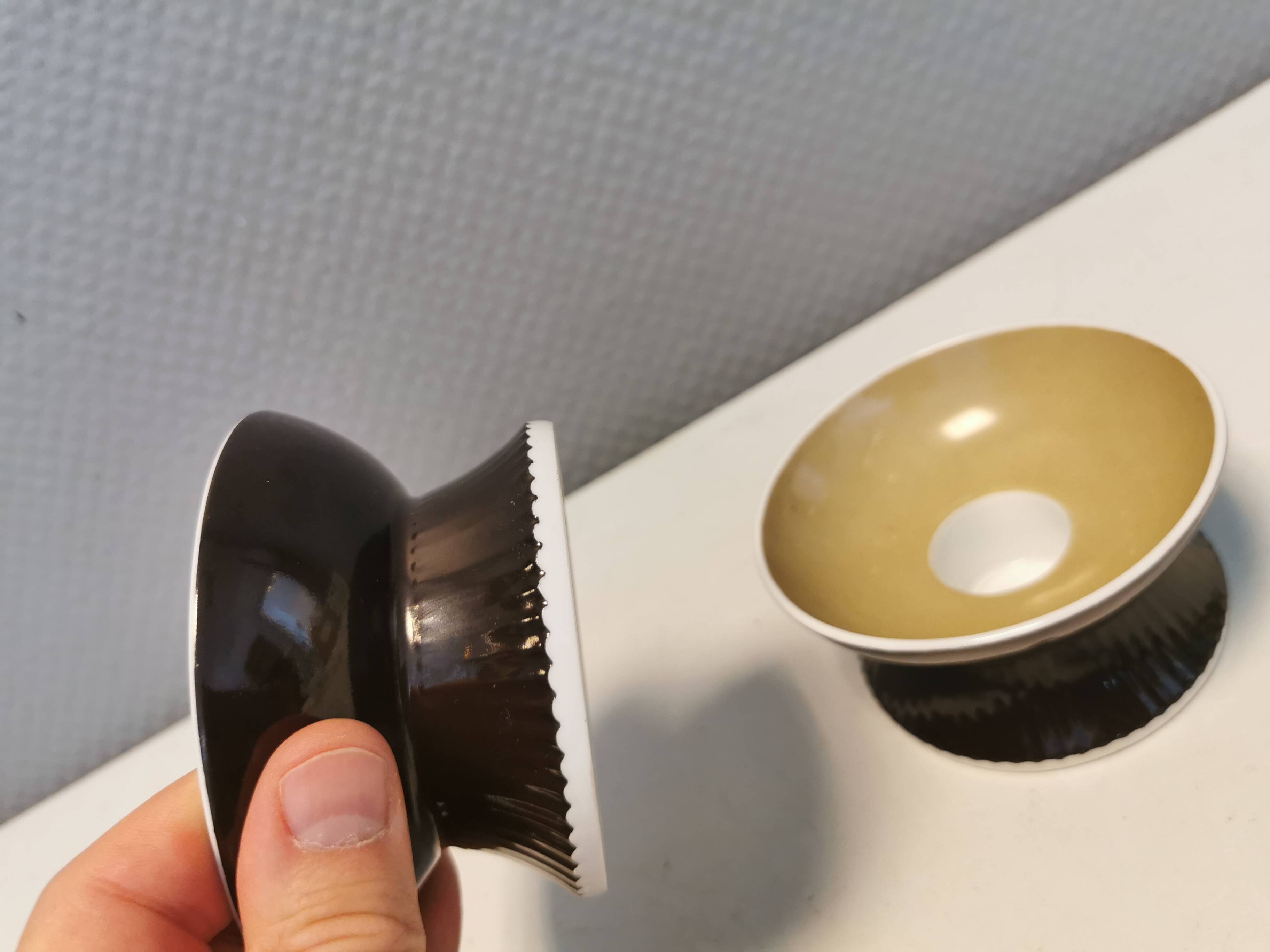 Candle holders produced by Danish B&G 1948-1952 and painted by Ida Bærenholt