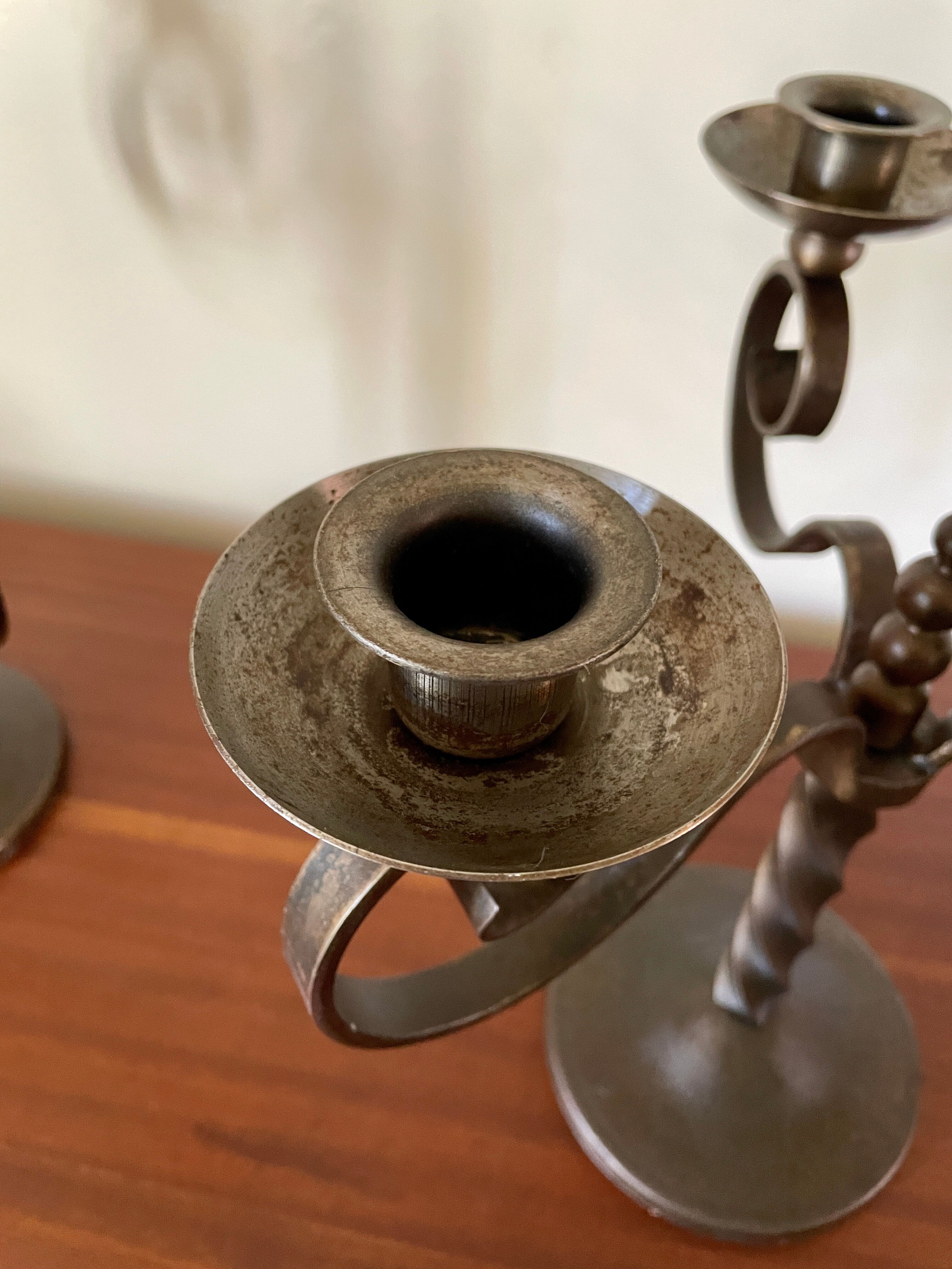 Pair of brutalist candelabra by Charles Piguet 1930