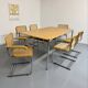 Large table design USM Haller wooden top and chrome structure