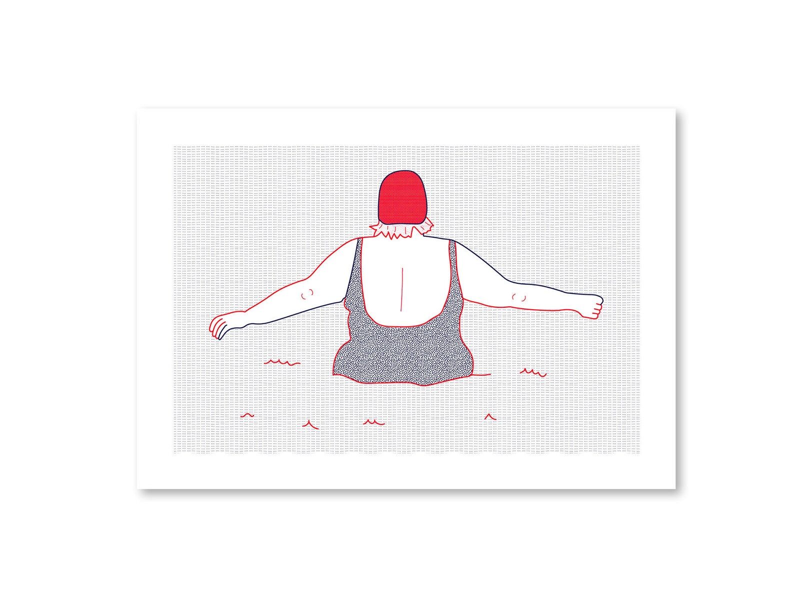 Illustration A4 naiade no. 2/8 brittany bather sea