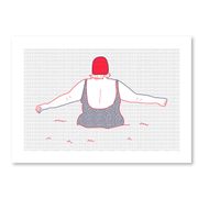 Illustration A4 naiade no. 2/8 bretagne baigneuse mer