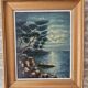 Oil on Panel - Marine Mediterranean Landscape at Night G Goudon