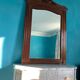 Antique carved solid wood buffet mirror, late 19th century.