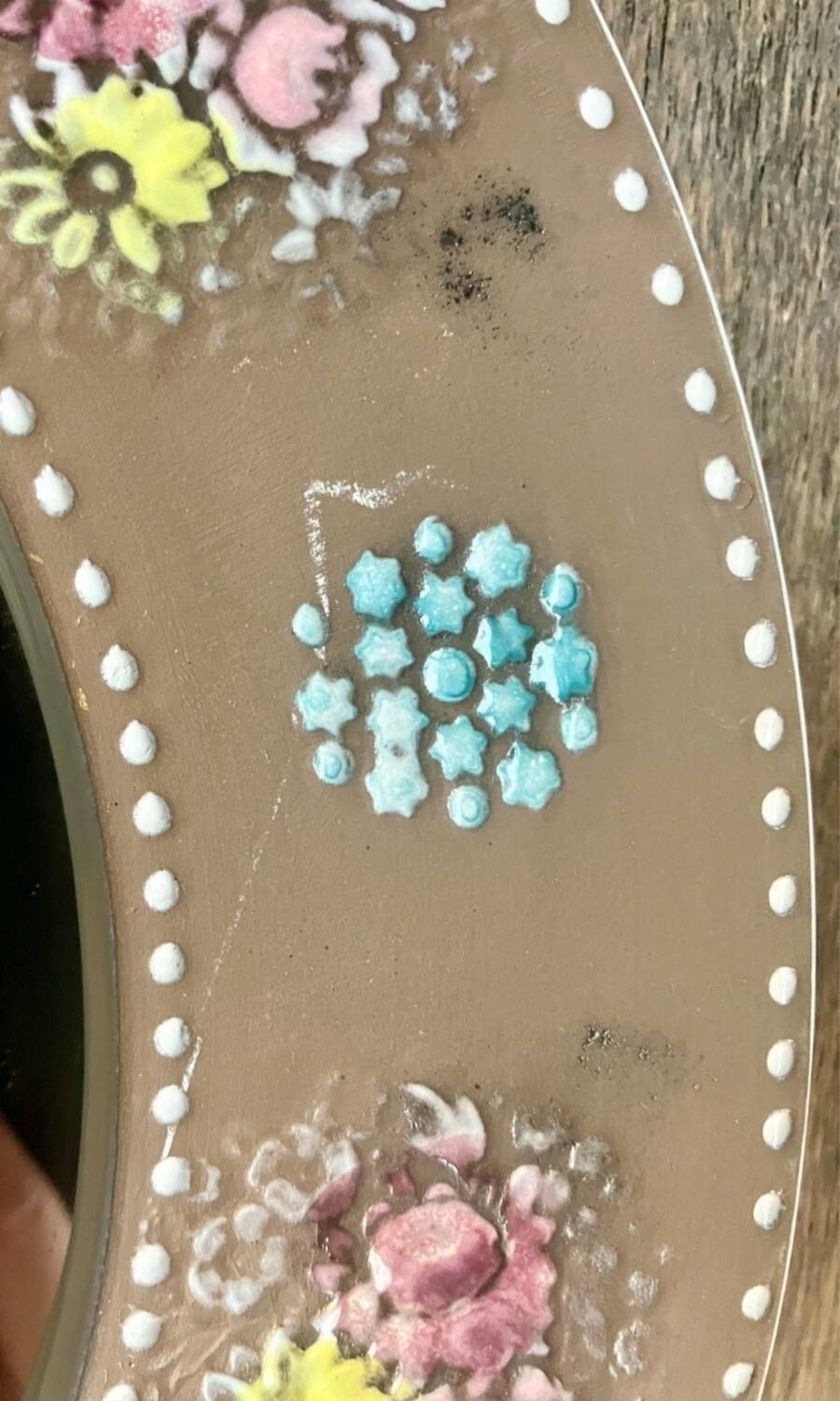 Mari Simmulson Ceramic Mirror Floral Decor/Scandinavian Design