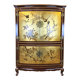 Vintage Chinese cabinet with gold leaf and flowers / oriental cabinet
