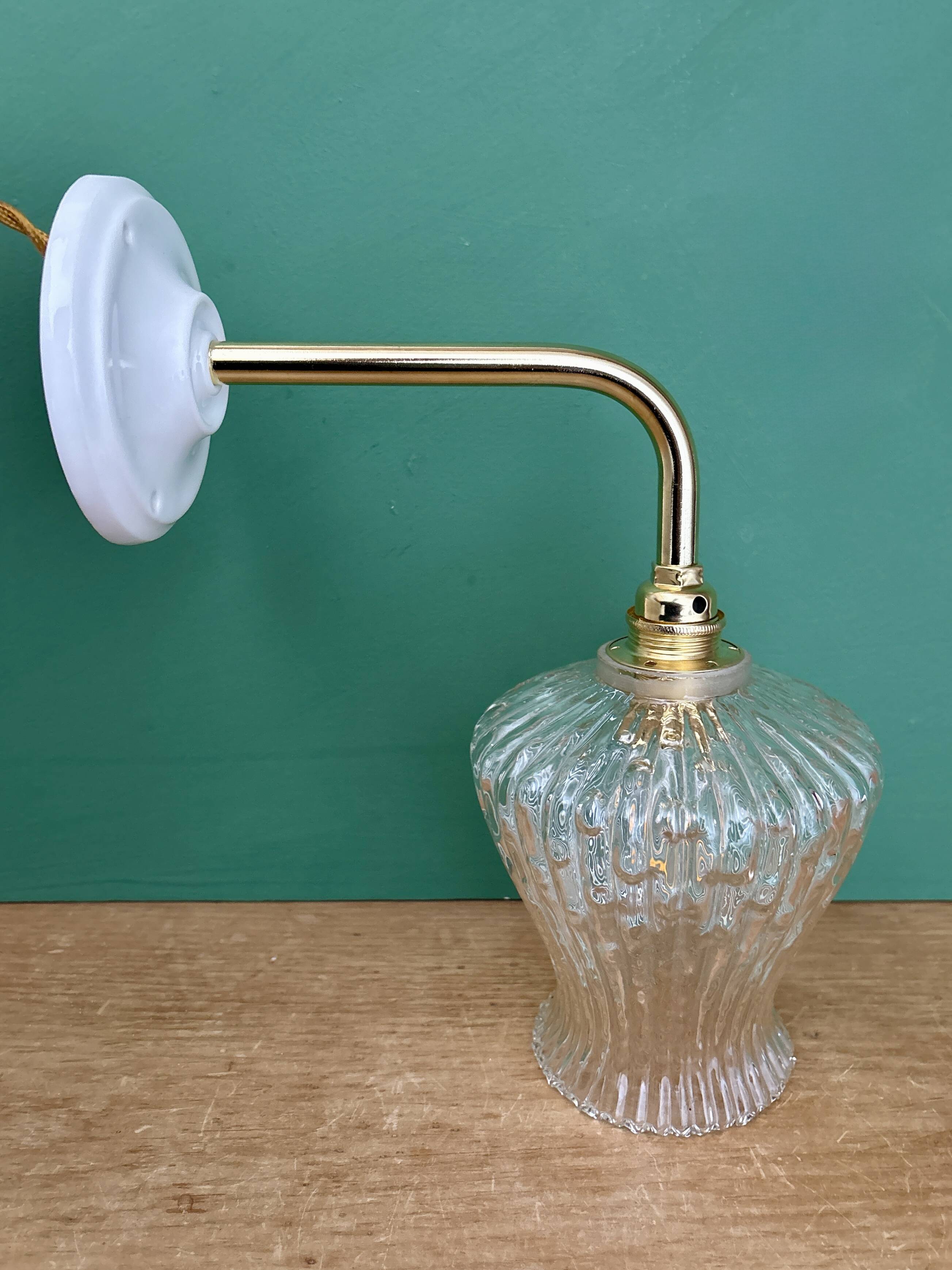 Vintage glass tulip wall light