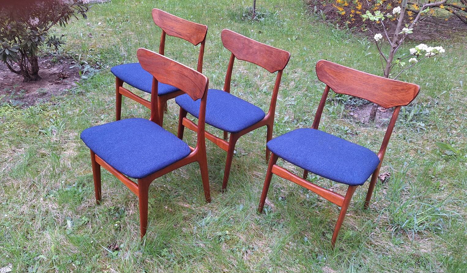 Set of Schionning and Elgaard teak dining chairs, Denmark 1960s