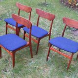 Set of Schionning and Elgaard teak dining chairs, Denmark 1960s