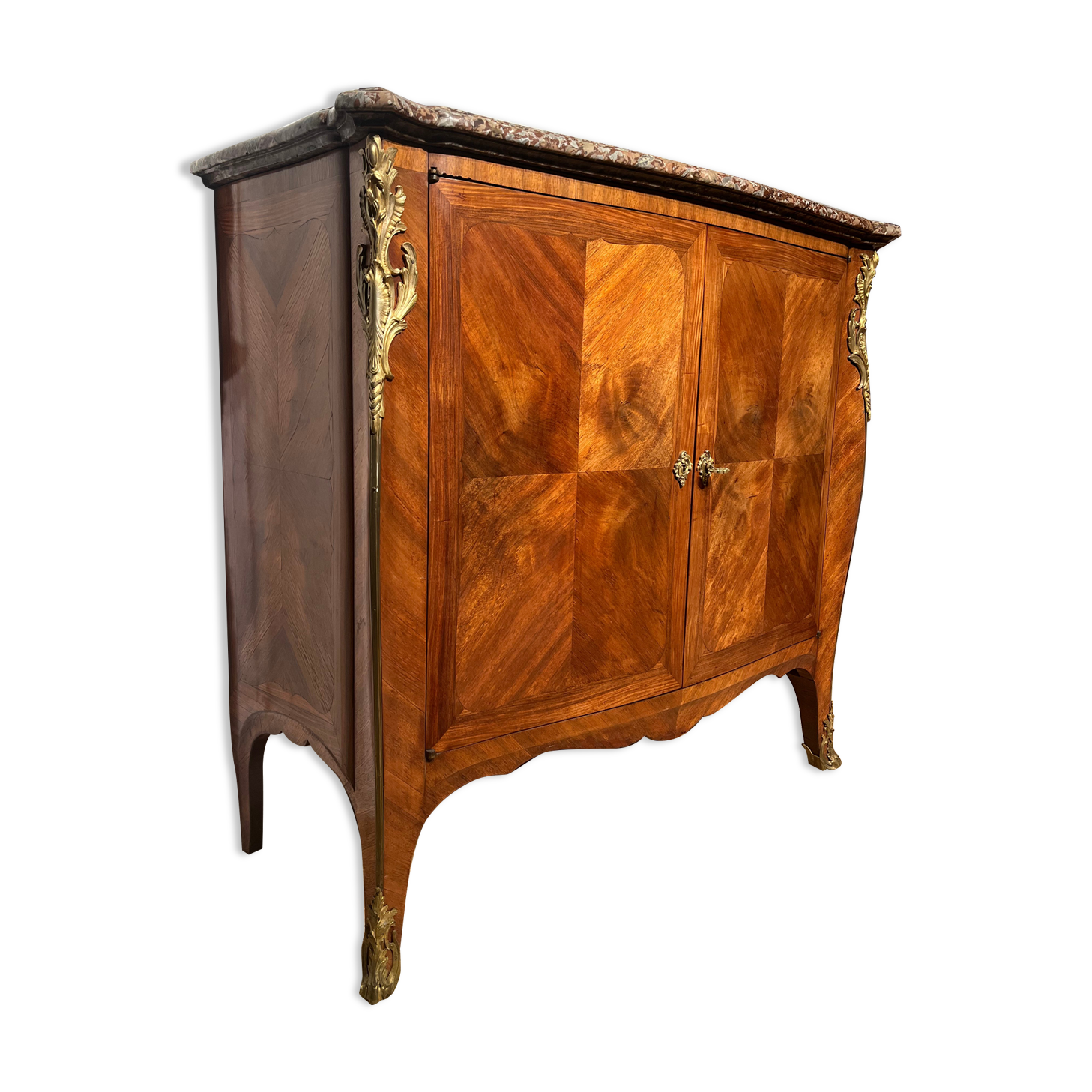 Marquetry sideboard Louis XV bronze 1940