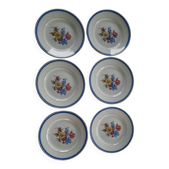 Service of 6 Digoin & Sarreguemines “DOLLY” dessert plates