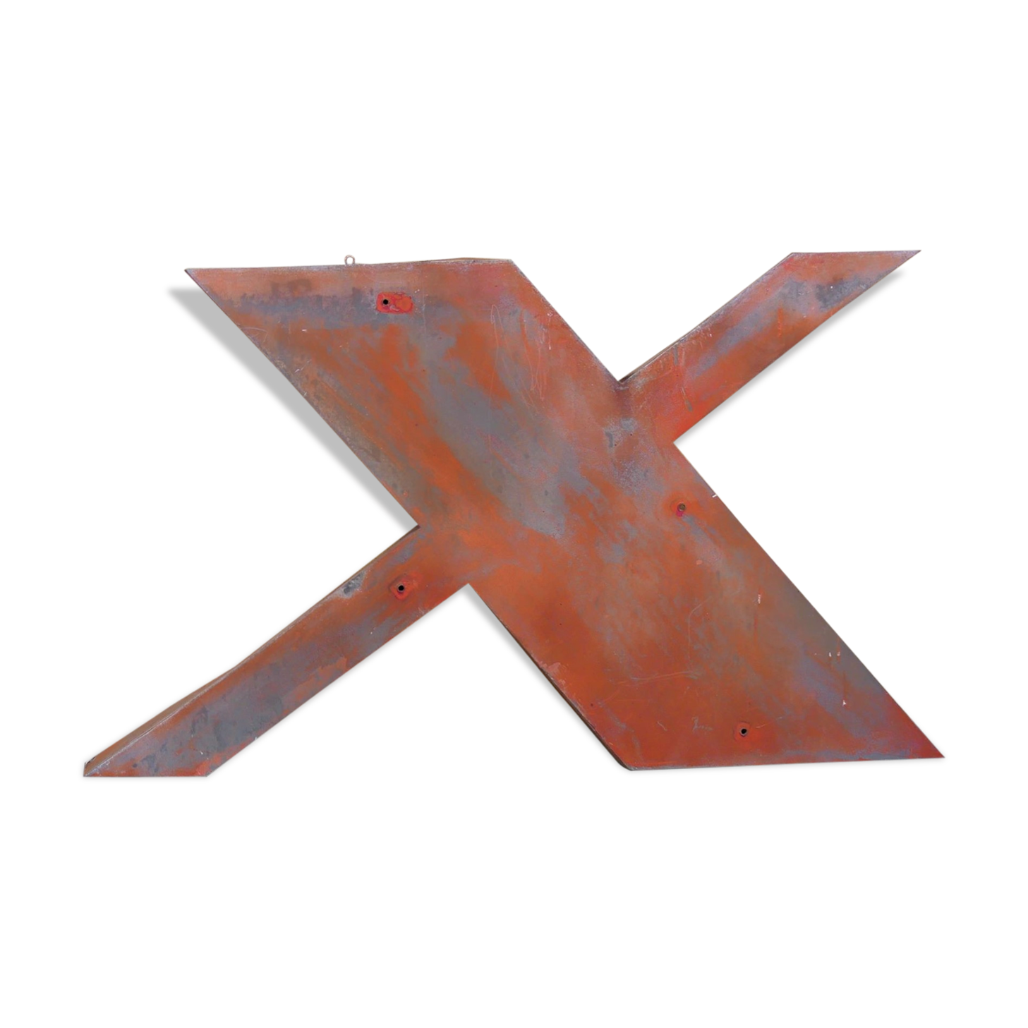 Letter to sign vintage metal 'X '.