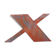 Letter to sign vintage metal 'X '.