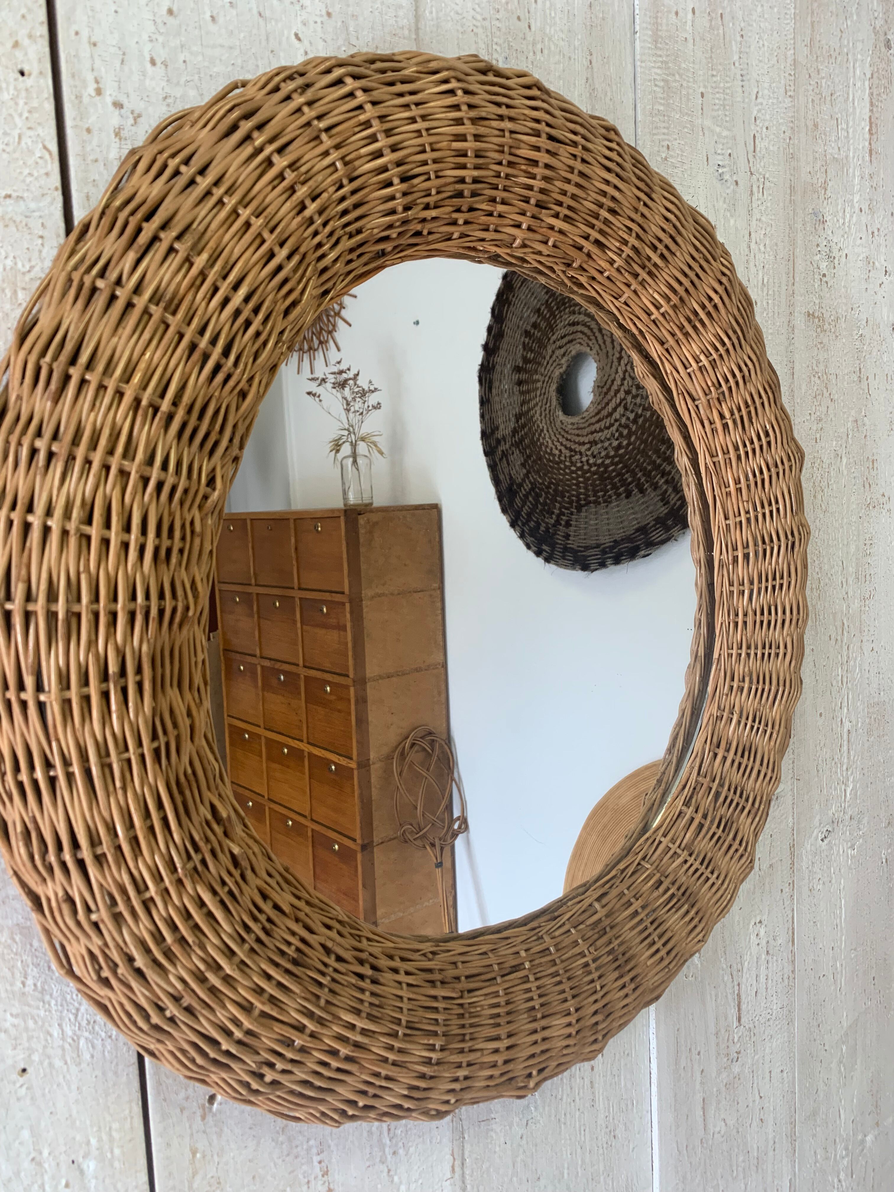 Wicker mirror