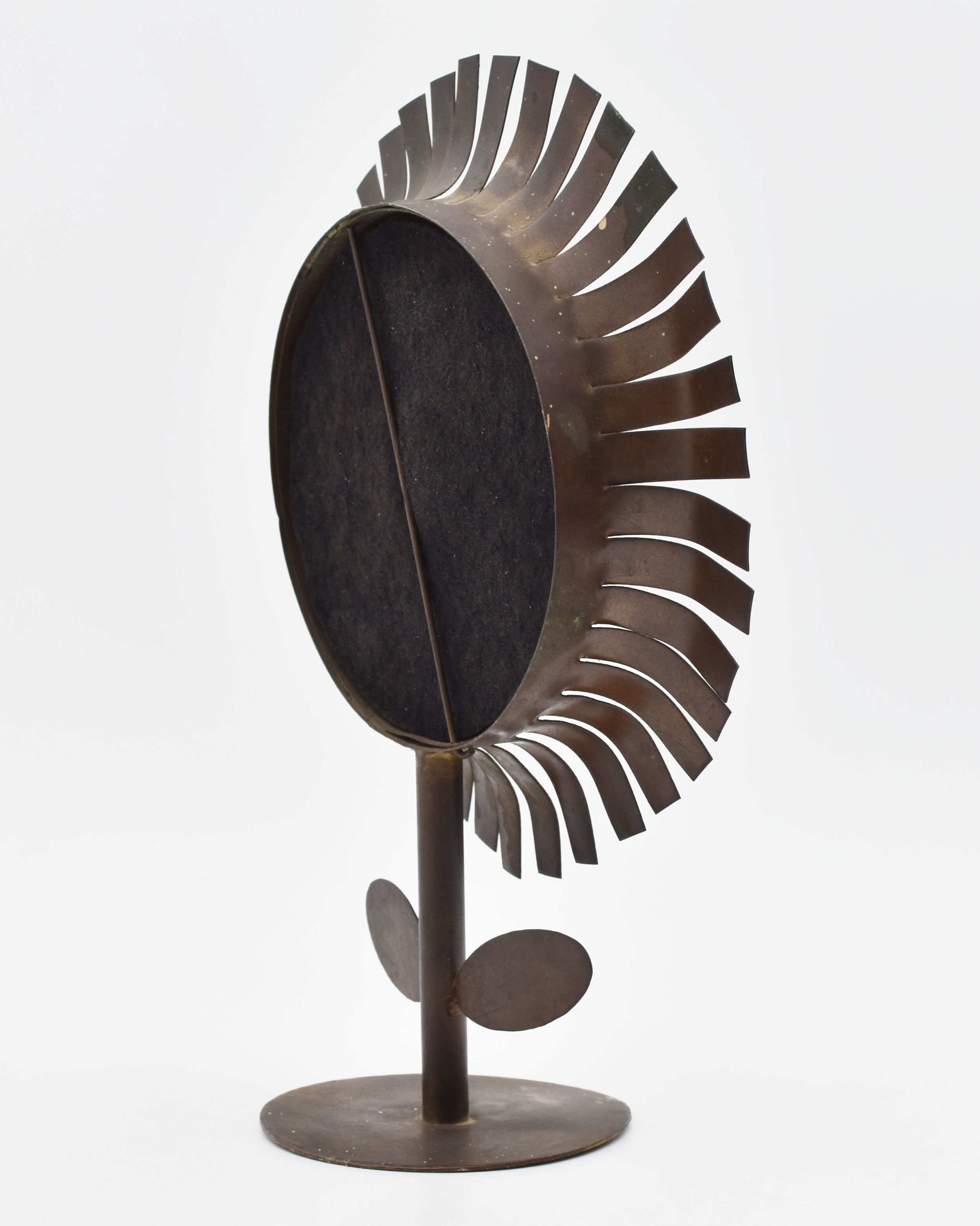 Miroir sur pied marguerite cuivre