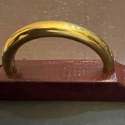 Old leather and gold metal tray