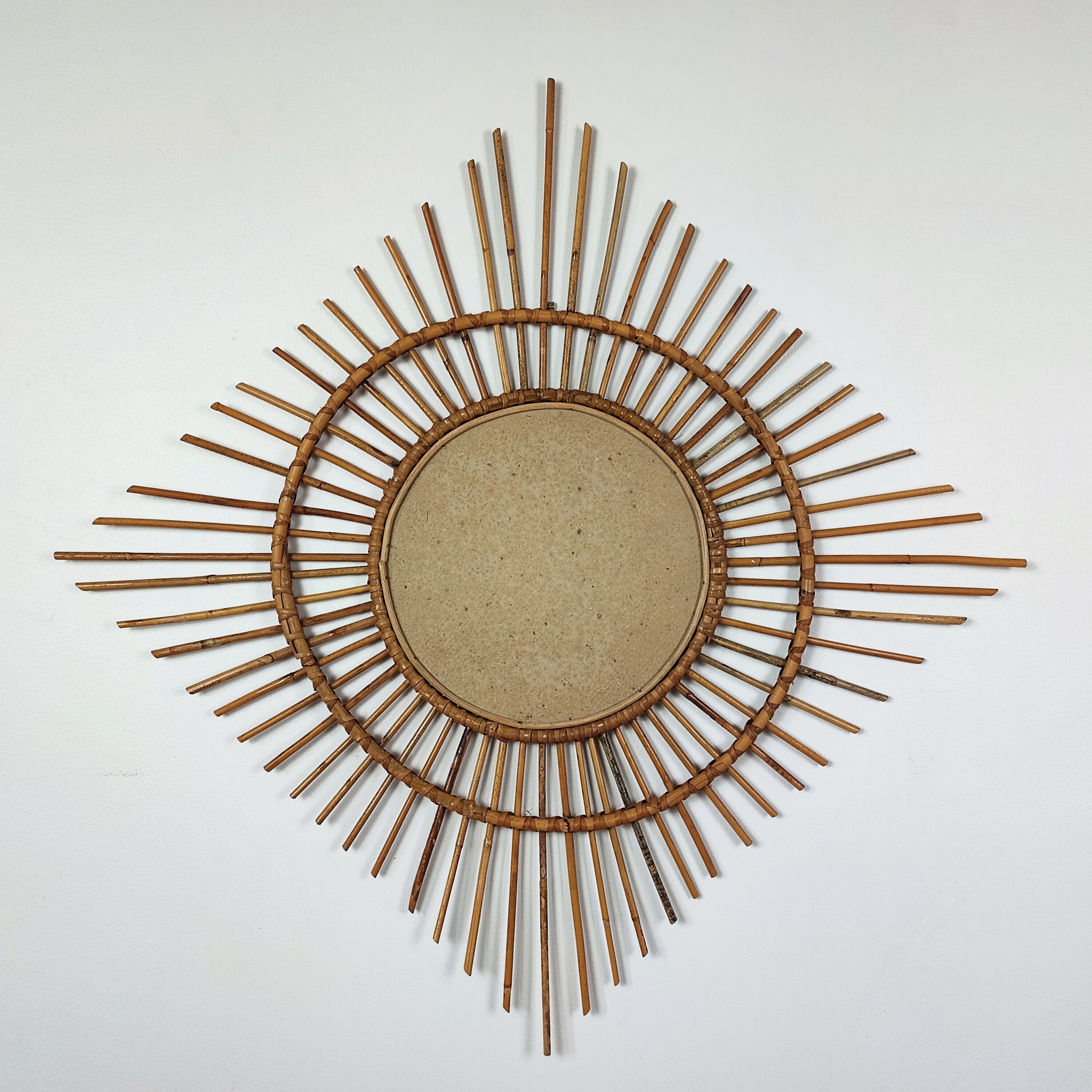 Rattan mirror 60