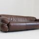 Gianfranco Frattini Sesann sofa Cassina 1970s in brown leather