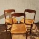 3 Niels Otto Moller chairs in teak and straw 60s