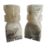 Onyx book clambands depicting an Aztec statue