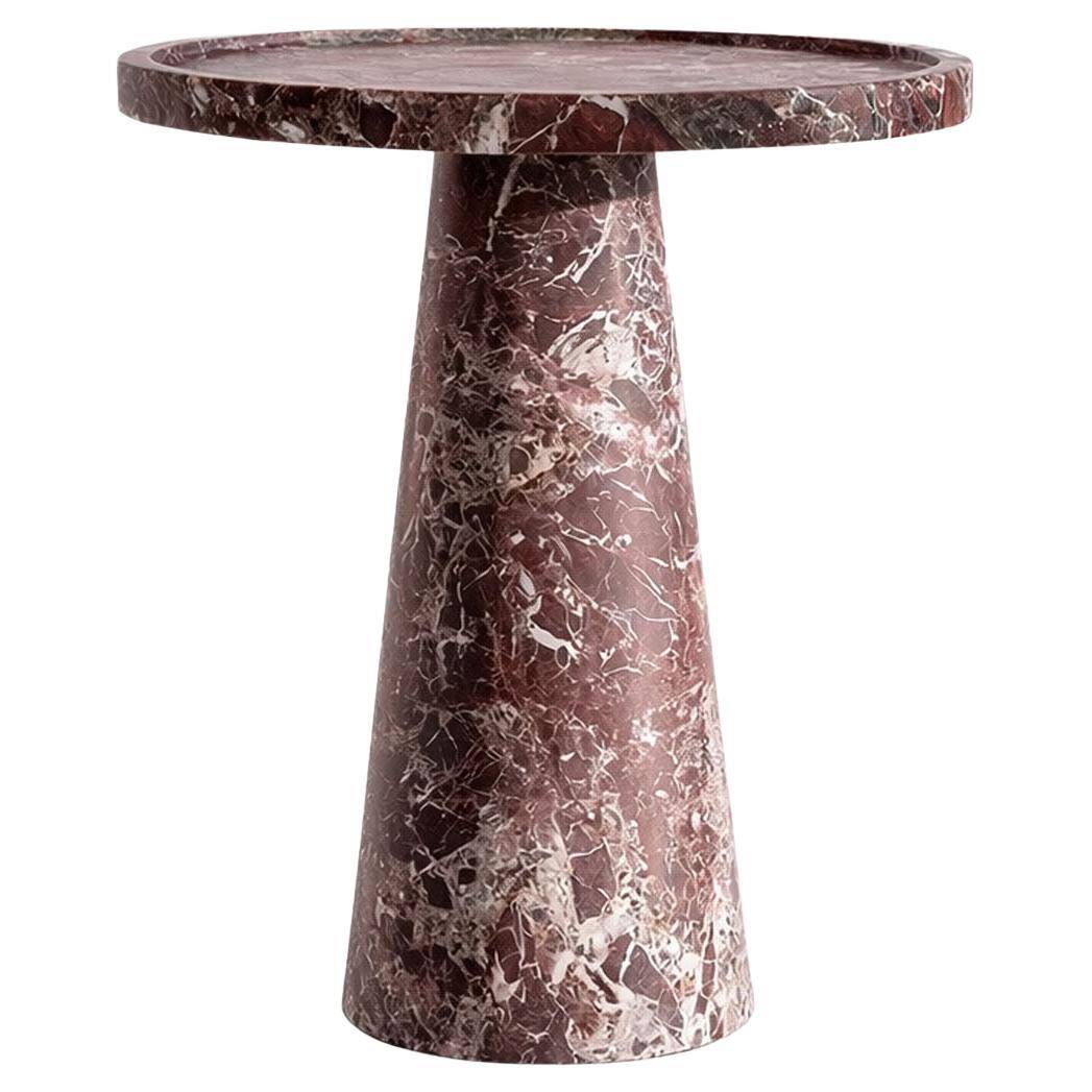 Side table in Rosso Levanto marble