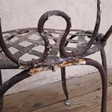 Xix° wrought iron garden chair
