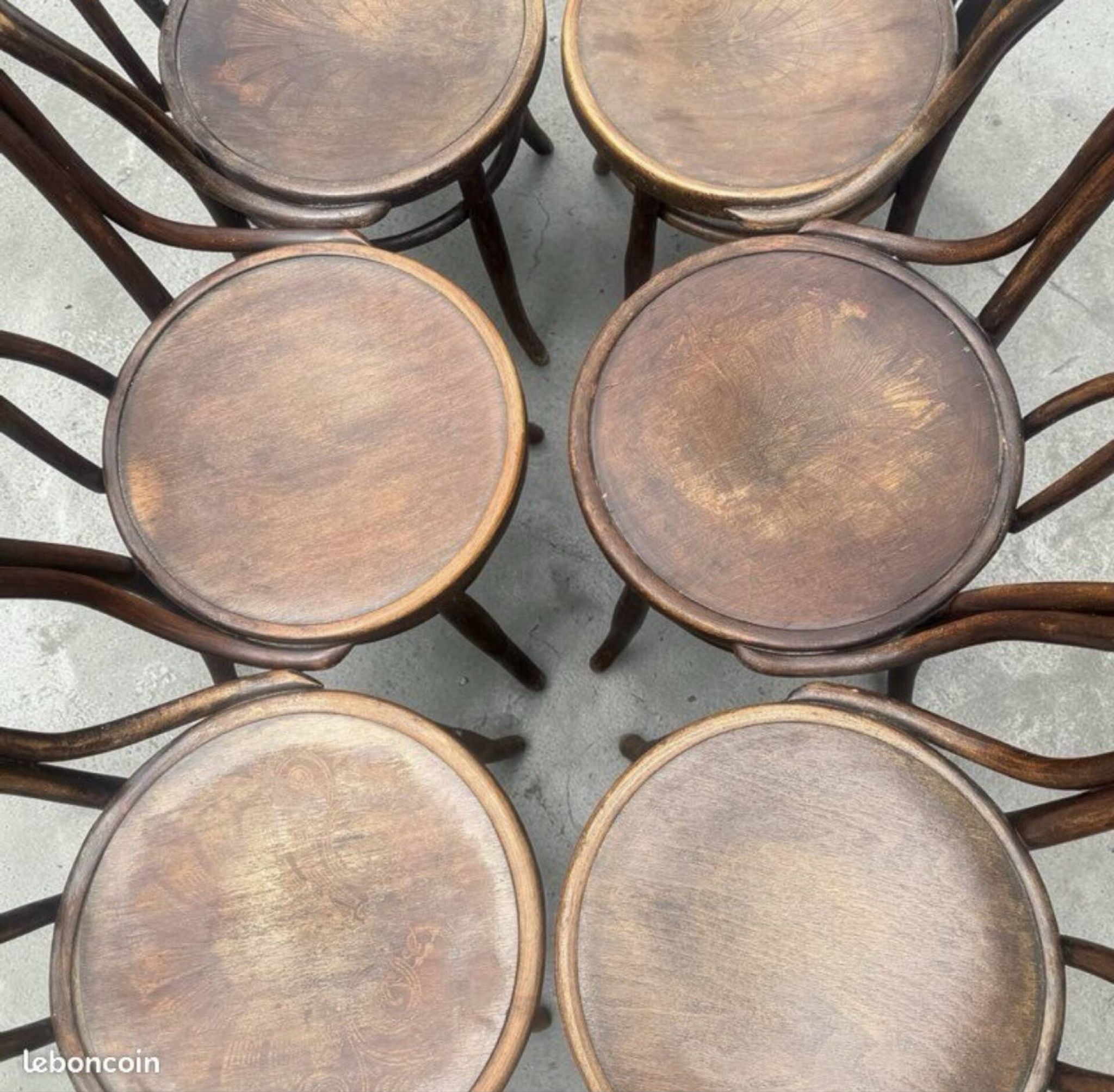 6 chaises Hofmann Bielitz (Modèle N°18, période 1900-1915)