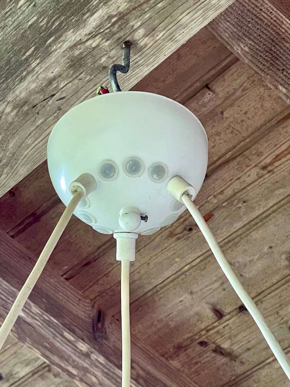 Vintage 3-light pendant light by Le Dauphin circa 1980s