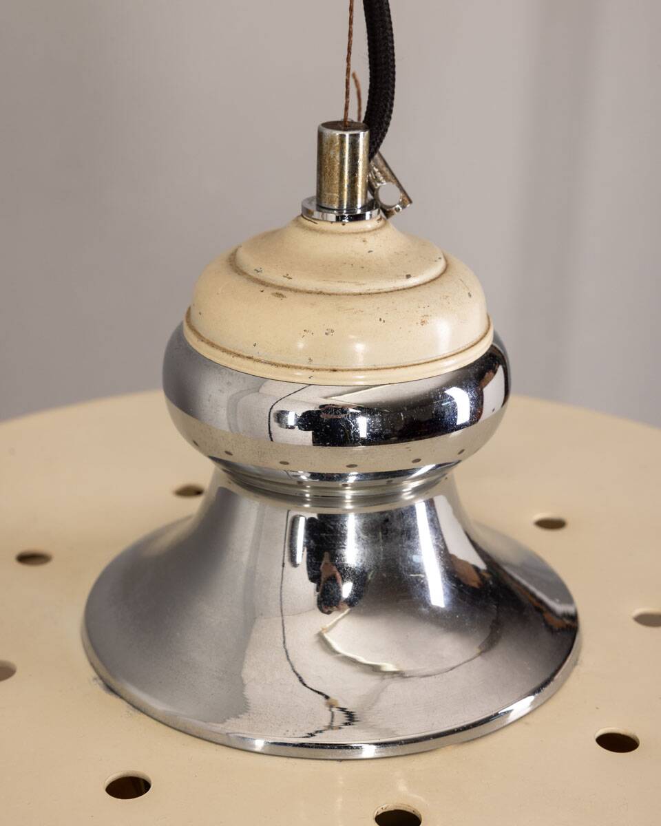 70s vintage chandelier in white metal Italian design