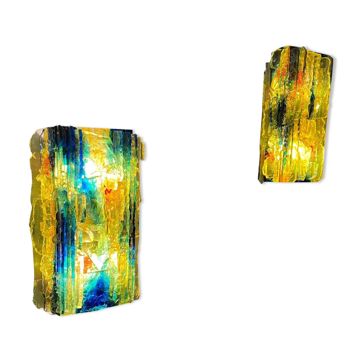 Pair of model glass wall lamps Chartres by Van Oyen for Raak