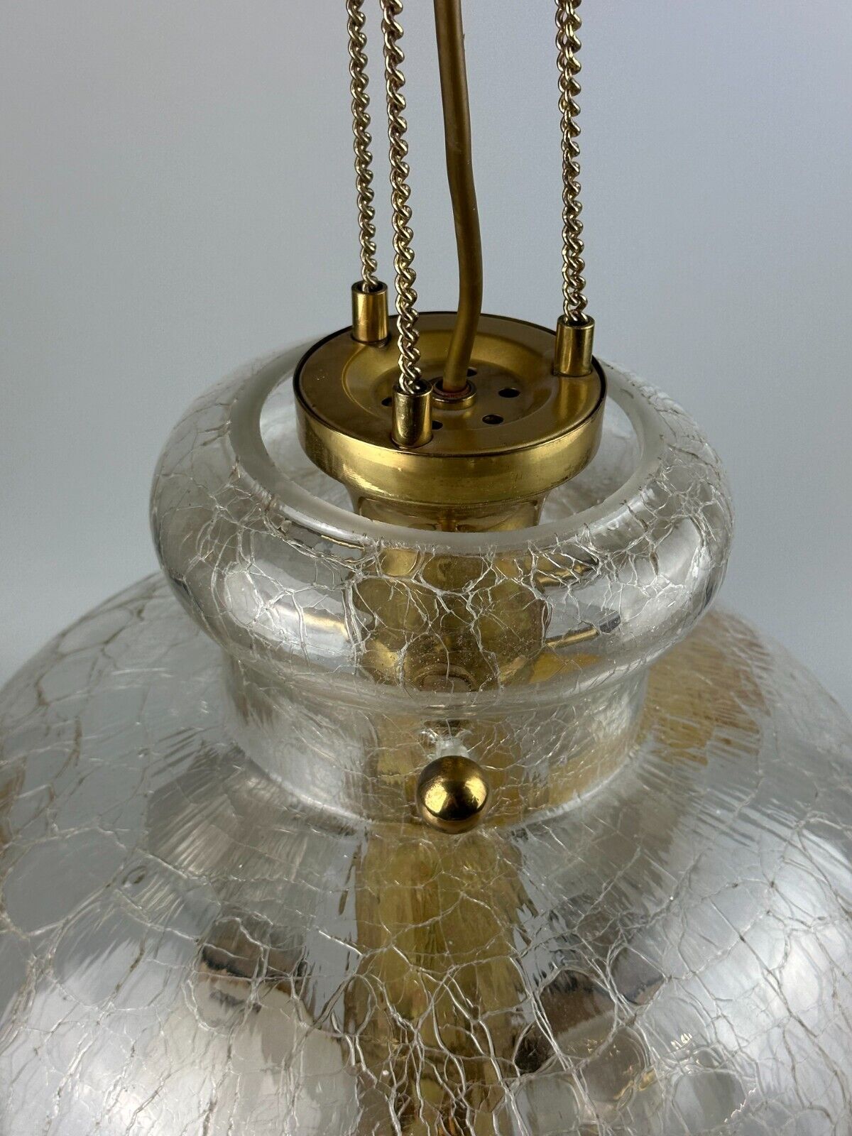 1960's 1970's brutalist ceiling lamp pendant lamp brass & murano glass