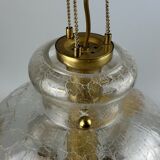 1960's 1970's brutalist ceiling lamp pendant lamp brass & murano glass