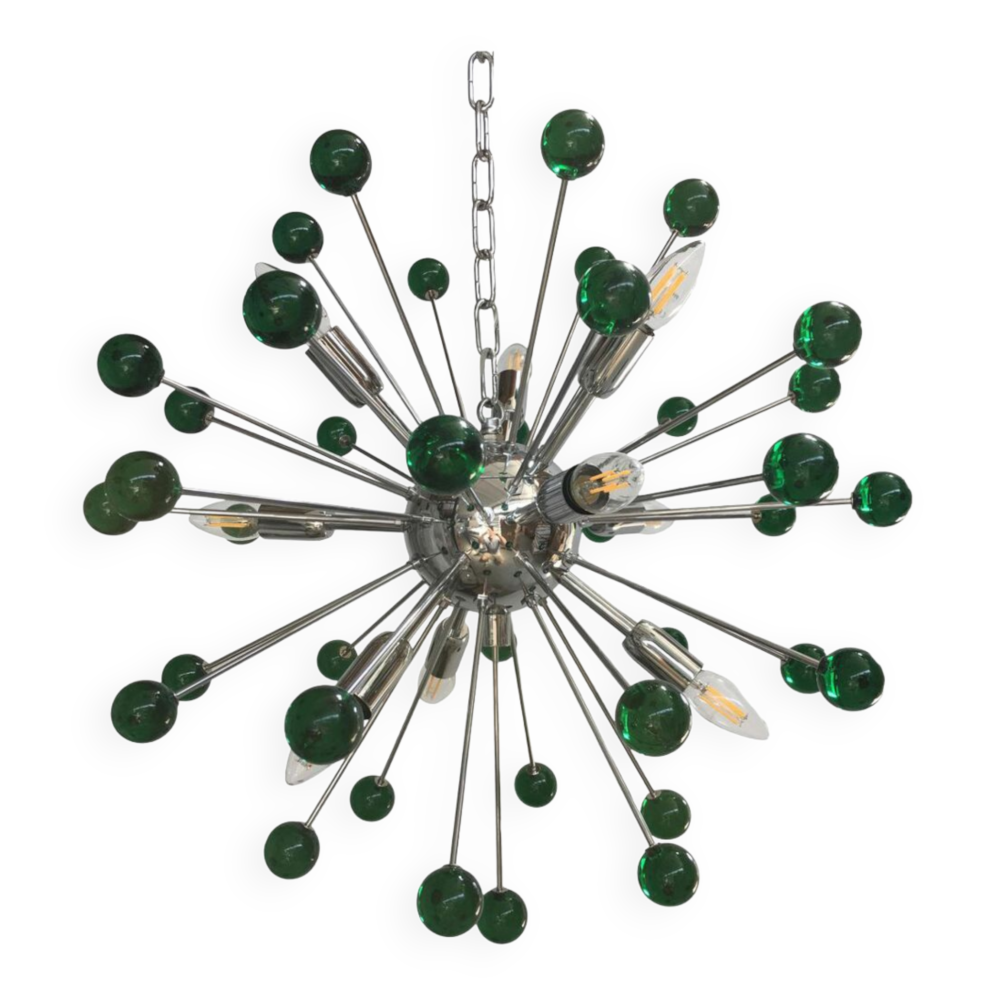 Lustre spoutnik en verre de murano « star » émeraude