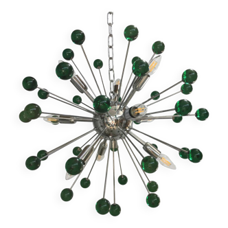 Emerald “star” murano glass sputnik chandelier