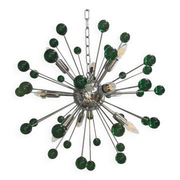 Lustre spoutnik en verre de murano « star » émeraude