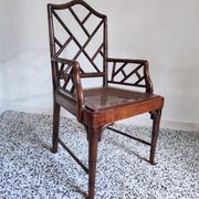 Asian canine armchair in wood in imitation of bamboo